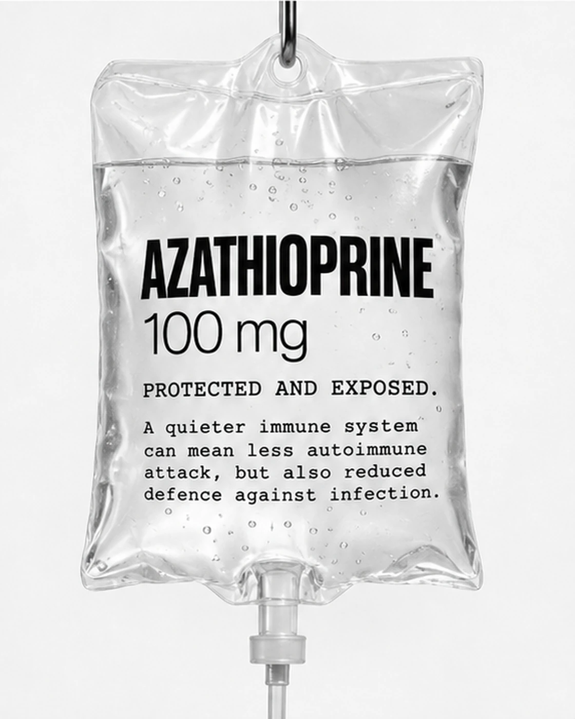 Conceptual IV-bag style artwork representing azathioprine